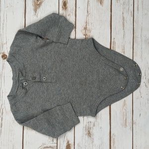Jumping Beans Gray Henley Bodysuit 12M